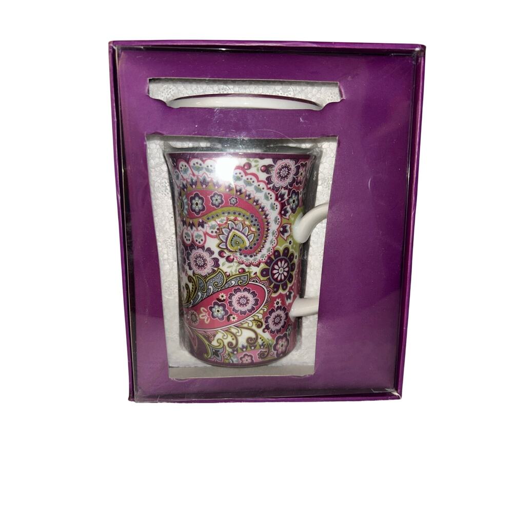 Vera Bradley "Very Berry Paisley" Coffee/Tea with Lid Set for Barnes & Noble